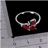 Image 3 : 6X4 MM PEAR CUT RUBY RING IN 14K WHITE GOLD OVER 925 STERLING SILVER â€“ SIZE 8 - 