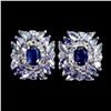 Image 2 : 7X5 MM KYANITE AND TANZANITE EARRINGS IN 14K WHITE GOLD OVER 925 STERLING SILVER â€[x=#8220