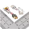 Image 3 : TOURMALINE AND DIAMOND CUT RUBY EARRINGS IN 14K WHITE GOLD OVER 925 STERLING SILVER - APPRAISED REPL