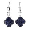 Image 2 : DIAMOND CUT BLUE SAPPHIRE EARRINGS IN 14K WHITE GOLD OVER 925 STERLING SILVER â€“ 