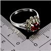 Image 3 : MOZAMBIQUE GARNET AND MARCASITE RING IN 14K WHITE GOLD OVER 925 STERLING SILVER â€[x=#8220/