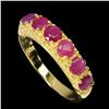 Image 2 : RUBY RING IN 14K YELLOW GOLD OVER 925 STERLING SILVER â€“ SIZE 8 - APPRAISED REPLA