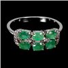 Image 1 : EMERALD RING IN 14K WHITE GOLD OVER 925 STERLING SILVER â€“ SIZE 8 - APPRAISED REP