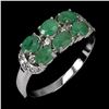 Image 2 : EMERALD RING IN 14K WHITE GOLD OVER 925 STERLING SILVER â€“ SIZE 8 - APPRAISED REP