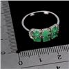 Image 3 : EMERALD RING IN 14K WHITE GOLD OVER 925 STERLING SILVER â€“ SIZE 8 - APPRAISED REP