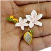 Image 1 : MOTHER OF PEARL PENDANTIN 14K WHITE GOLD OVER 925 STERLING SILVER â€“ 18 INCHES LO