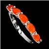 Image 2 : 5X3 MM ORANGE FIRE OPAL RING IN 14K WHITE GOLD OVER 925 STERLING SILVER â€“ SIZE 9