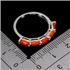 Image 3 : 5X3 MM ORANGE FIRE OPAL RING IN 14K WHITE GOLD OVER 925 STERLING SILVER â€“ SIZE 9