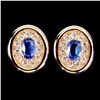 Image 2 : 6X4 OVAL CUT KYANITE AND CZ EARRINGS IN 14K ROSE GOLD OVER 925 STERLING SILVER â€“