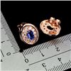 Image 3 : 6X4 OVAL CUT KYANITE AND CZ EARRINGS IN 14K ROSE GOLD OVER 925 STERLING SILVER â€“