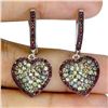 Image 1 : MULTI-COLOR ROUND DIAMOND CUT SAPPHIRE EARRINGS IN 2-TONE BLACK RHODIUM AND 14K WHITE GOLD OVER 925 