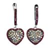 Image 2 : MULTI-COLOR ROUND DIAMOND CUT SAPPHIRE EARRINGS IN 2-TONE BLACK RHODIUM AND 14K WHITE GOLD OVER 925 
