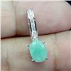 Image 2 : 8X6 MM OVAL CUT EMERALD PENDANT IN 14K WHITE GOLD OVER 925 STERLING SILVER - APPRAISED REPLACEMENT V