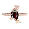 Image 1 : BIRD-SHAPED MOZAMBIQUE GARNET AND CZ RING IN 14K ROSE GOLD OVER 925 STERLING SILVER â€[x=#8