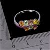 Image 3 : 4X3 OVAL CUT SAPPHIRE AND RUBY RING IN 14K WHITE GOLD OVER 925 STERLING SILVER - APPRAISED REPLACEME