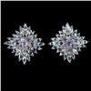 Image 1 : MARQUISE CUT SKY BLUE TOPAZ AND TANZANITE EARRINGS IN 14K WHITE GOLD OVER 925 STERLING SILVER - APPR
