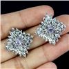 Image 2 : MARQUISE CUT SKY BLUE TOPAZ AND TANZANITE EARRINGS IN 14K WHITE GOLD OVER 925 STERLING SILVER - APPR