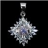 Image 1 : MARQUISE CUT SKY BLUE TOPAZ AND TANZANITE PENDANT IN 14K WHITE GOLD OVER 925 STERLING SILVER - APPRA