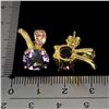 Image 3 : 10X8 MM AMETHYST AND RUBY EARRINGS IN 14K WHITE GOLD OVER 925 STERLING SILVER - APPRAISED REPLACEMEN