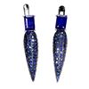 Image 2 : 6X4 OCTAGON CUT BLUE SAPPHIRE EARRINGS IN 14K WHITE GOLD OVER 925 STERLING SILVER - APPRAISED REPLAC