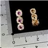 Image 3 : RHODOLITE GARNET AND CZ EARRINGS IN 14K WHITE GOLD OVER 925 STERLING SILVER - APPRAISED REPLACEMENT 
