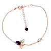 Image 2 : BLACK OPAL AND CZ BRACELET IN 14K ROSE GOLD OVER 925 STERLING SILVER â€“ 8 INCHES 