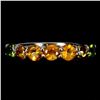 Image 1 : CITRINE AND CHROME DIOPSIDE RING N 14K WHITE GOLD OVER 925 STERLING SILVER â€“ SIZ