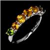 Image 2 : CITRINE AND CHROME DIOPSIDE RING N 14K WHITE GOLD OVER 925 STERLING SILVER â€“ SIZ