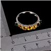 Image 3 : CITRINE AND CHROME DIOPSIDE RING N 14K WHITE GOLD OVER 925 STERLING SILVER â€“ SIZ