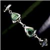 Image 2 : TRILLIANT CUT MOTHER OF PEARL BRACELET N 14K WHITE GOLD OVER 925 STERLING SILVER â€[x=#8220