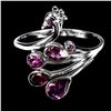 Image 1 : PEAR CUT RHODOLITE GARNET RING IN 14K WHITE GOLD OVER 925 STERLING SILVER â€“ SIZE