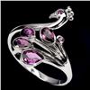 Image 2 : PEAR CUT RHODOLITE GARNET RING IN 14K WHITE GOLD OVER 925 STERLING SILVER â€“ SIZE