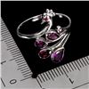 Image 3 : PEAR CUT RHODOLITE GARNET RING IN 14K WHITE GOLD OVER 925 STERLING SILVER â€“ SIZE