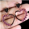 Image 1 : RHODOLITE GARNET EARRINGS IN 14K ROSE GOLD OVER 925 STERLING SILVER - APPRAISED REPLACEMENT VALUE CA