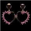 Image 2 : RHODOLITE GARNET EARRINGS IN 14K ROSE GOLD OVER 925 STERLING SILVER - APPRAISED REPLACEMENT VALUE CA