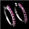Image 1 : RHODOLITE GARNET EARRINS IN 14K WHITE GOLD OVER 925 STERLING SILVER â€“ SIZE 7