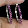 Image 2 : RHODOLITE GARNET EARRINS IN 14K WHITE GOLD OVER 925 STERLING SILVER â€“ SIZE 7