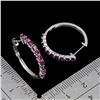 Image 3 : RHODOLITE GARNET EARRINS IN 14K WHITE GOLD OVER 925 STERLING SILVER â€“ SIZE 7