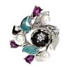 Image 1 : RHODOLITE GARNET, MOTHER OF PEARL, CZ AND PEARL RING IN 14K ROSE GOLD OVER 925 STERLING SILVER â[x=#
