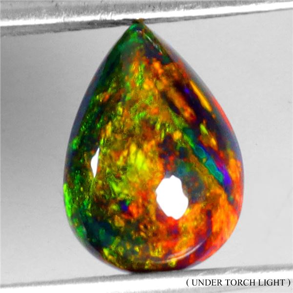 BEAUTIFUL AND RARE 1.95 CT. AAA FLORAL FULL PLAY OF COLOR BLACK OPAL - APPRAISED REPLACEMENT VALUE C