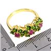 Image 3 : RUBY AND CHROME DIOPSIDE RING IN 14K YELLOW GOLD OVER 925 STERLING SILVER â€“ SIZE