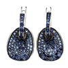 Image 1 : ROUND DIAMOND CUT BLOE SAPPHIRE EARRINGS IN 14K ROSE GOLD OVER 925 STERLING SILVER - APPRAISED REPLA
