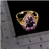 Image 3 : HUGE 13X9 MM AMETHYST RING IN 14K YELLOW GOLD OVER 925 STERLING SILVER â€“ SIZE 7.