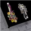 Image 3 : RUBY AND MULTI-COLOR SAPPHIRE EARRINGS IN 14K ROSE GOLD OVER 925 STERLING SILVER - APPRAISED REPLACE