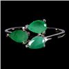Image 1 : PEAR CUT EMERALD RING IN 14K WHITE GOLD OVER 925 STERLING SILVER â€“ SIZE 8 - APPR