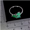 Image 3 : PEAR CUT EMERALD RING IN 14K WHITE GOLD OVER 925 STERLING SILVER â€“ SIZE 8 - APPR