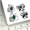 Image 3 : BLACK OPAL AND CZ EARRINGS IN 14K WHITE GOLD OVER 925 STERLING SILVER - APPRAISED REPLACEMENT VALUE 