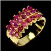 Image 2 : RUBY RING IN 14K YELLOW GOLD OVER 925 STERLING SILVER â€“ SIZE 8 - APPRAISED REPLA