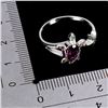 Image 3 : TURTLE SHAPED RING WITH RHODOLITE GARNET, EMERALD AND SAPPHIRE IN 14K WHITE GOLD OVER 925 STERLING S