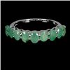 Image 1 : 4X3 MM OVAL CUT EMERALD RING IN 14K WHITE GOLD OVER 925 STERLING SILVER â€“ SIZE 7
